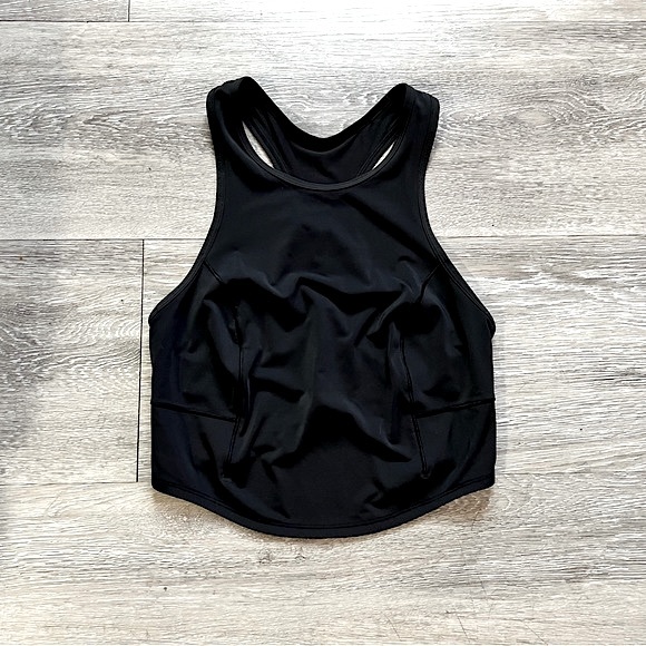 lululemon athletica Tops - LULULEMON (NWOT) • Power Thru Tank Top • Size 4 • Black • Cropped Shirt